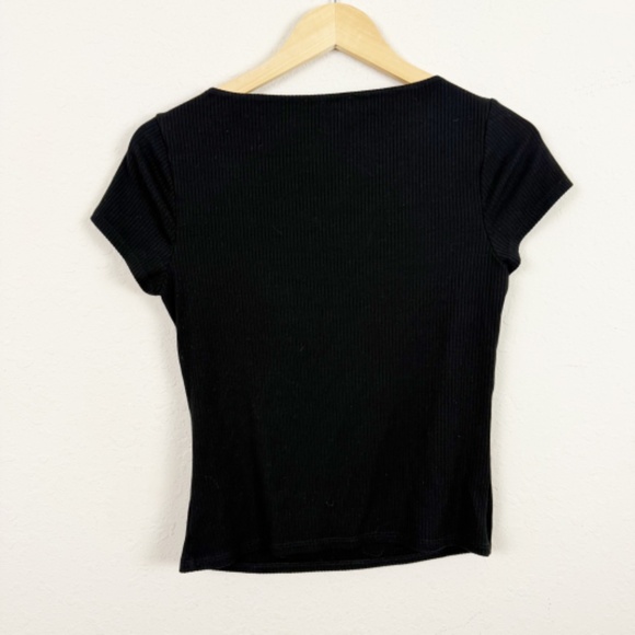 Reformation Black Emely Knit Top Size Large - Picture 6 of 6